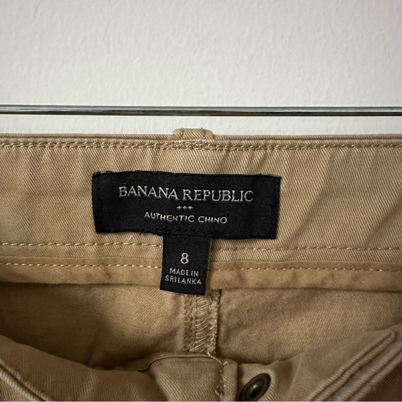 Banana Republic Authentic Chino Wide Leg Parachute Pants In Khaki Size 8 - Picture 6 of 8
